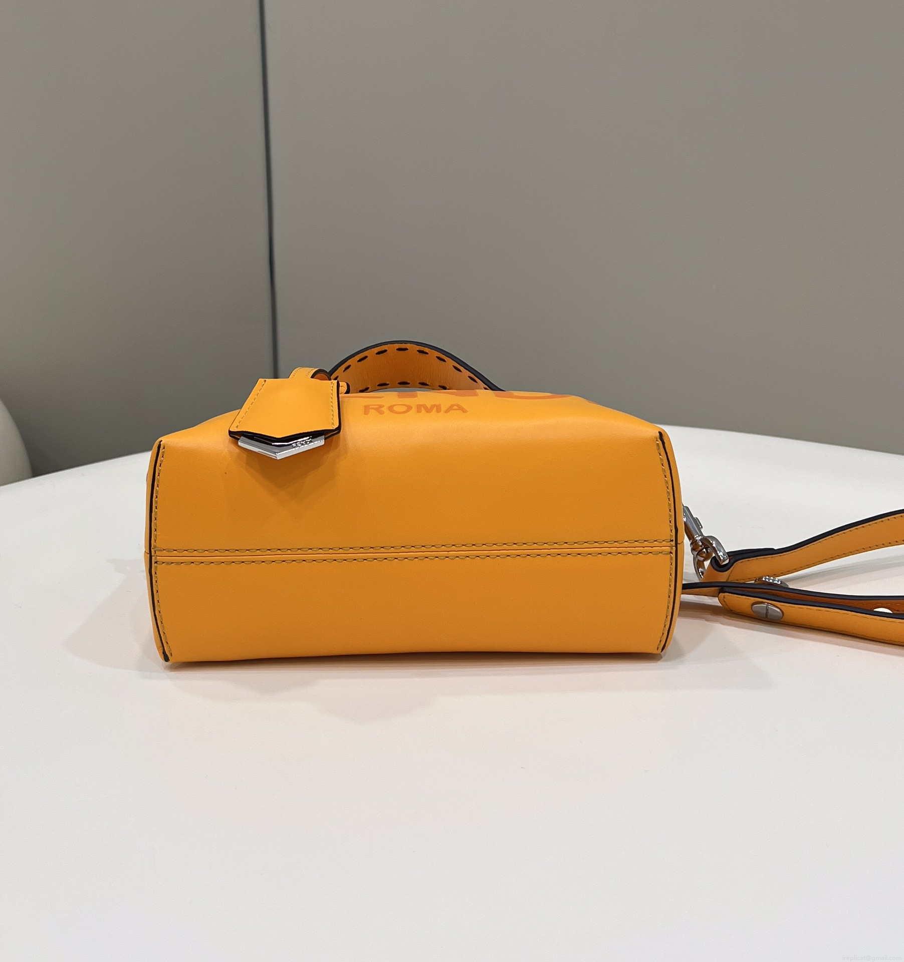Fendi 8BL145 By The Way Mini Orange leather small Boston bag
