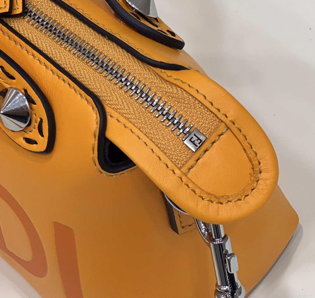 Fendi 8BL145 By The Way Mini Orange leather small Boston bag