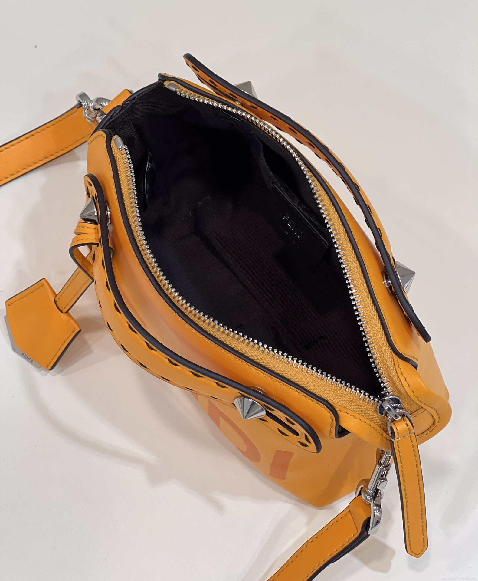 Fendi 8BL145 By The Way Mini Orange leather small Boston bag