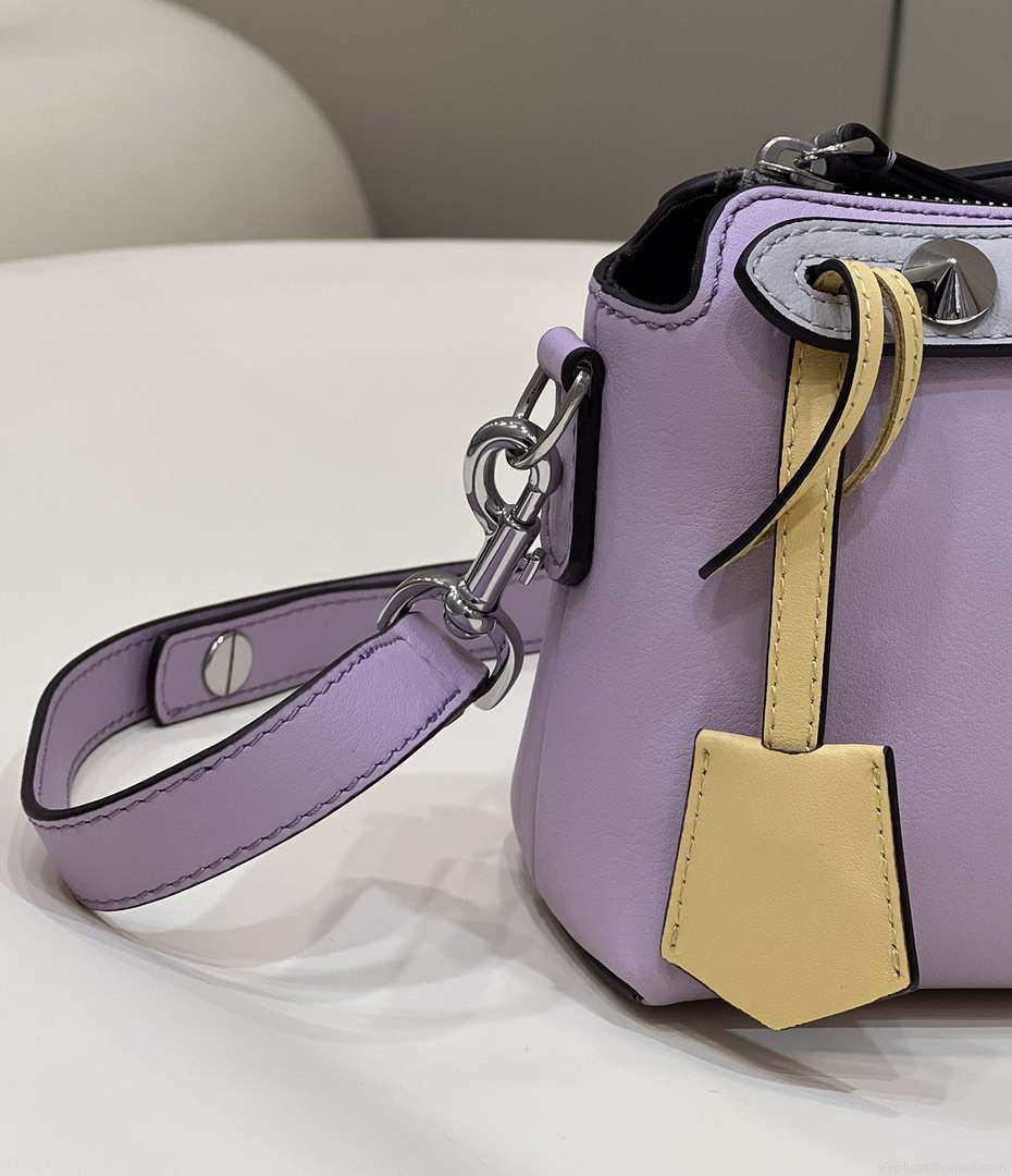 Fendi 8BL145 By The Way Mini Purple leather small Boston bag