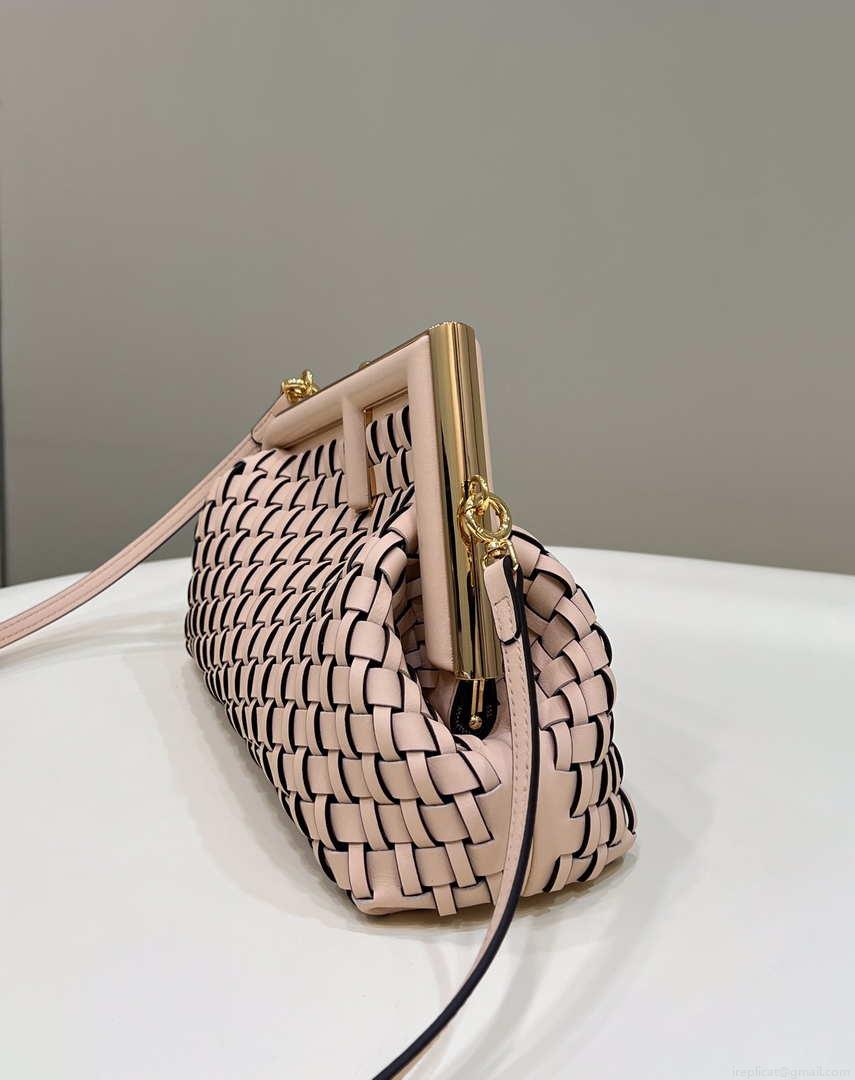 Fendi 8BP129 First Small Pink braided leather bag 80103