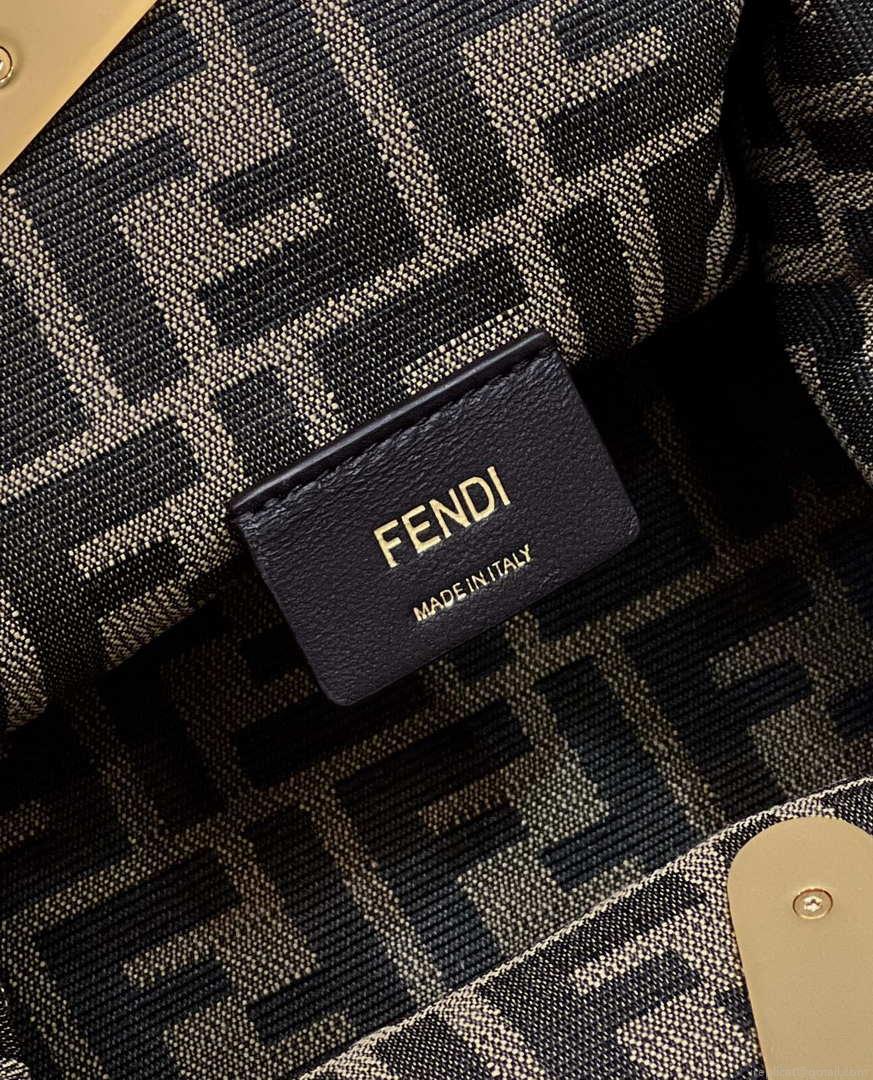 Fendi 8BP129 First Small Black braided leather bag 80103