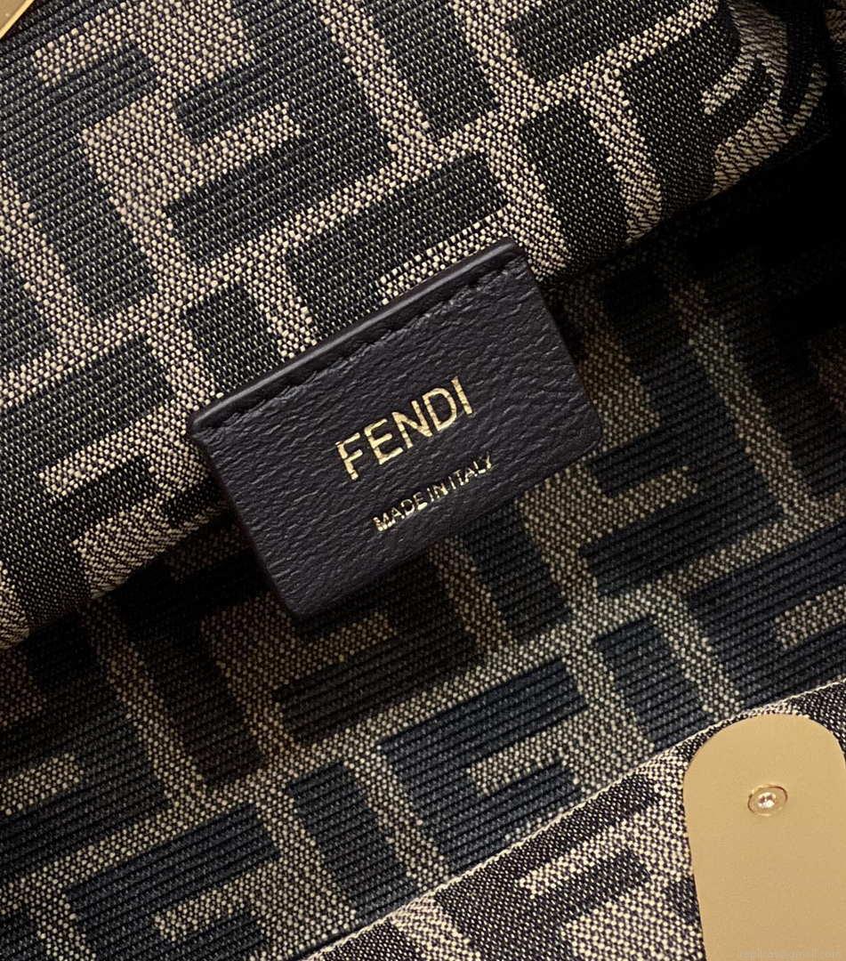 Fendi 8BP129 First Small Nude and Light Purple braided leather bag 80103