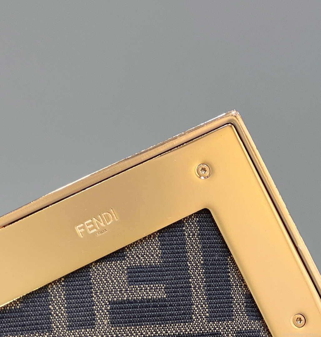 Fendi 8BP127 FENDI FIRST Medium Gold laminated leather bag