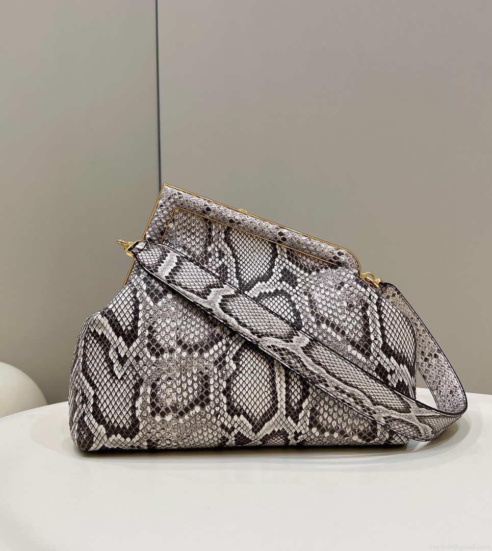 Fendi 8BP127 FENDI FIRST Medium Natural python leather bag