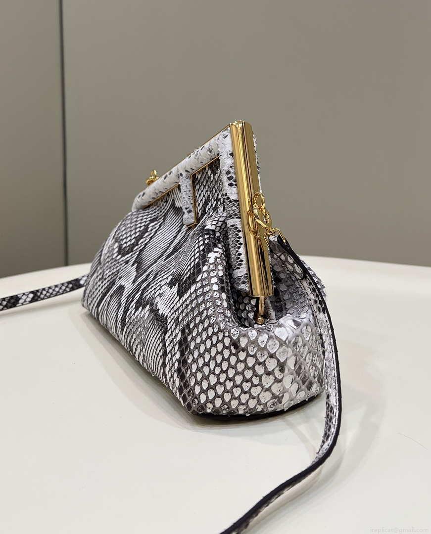 Fendi 8BP129 FENDI FIRST Small Natural python leather bag