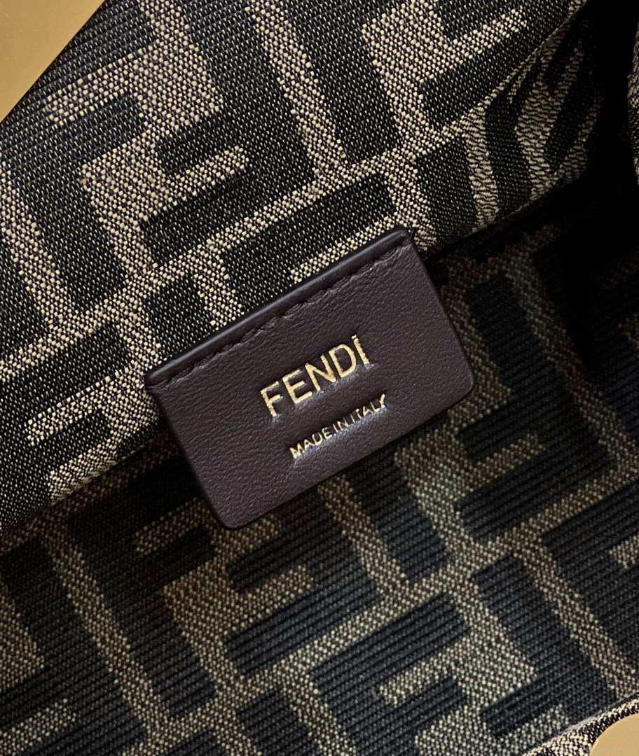 Fendi 8BP129 FENDI FIRST Small Light Brown Ostrich leather bag