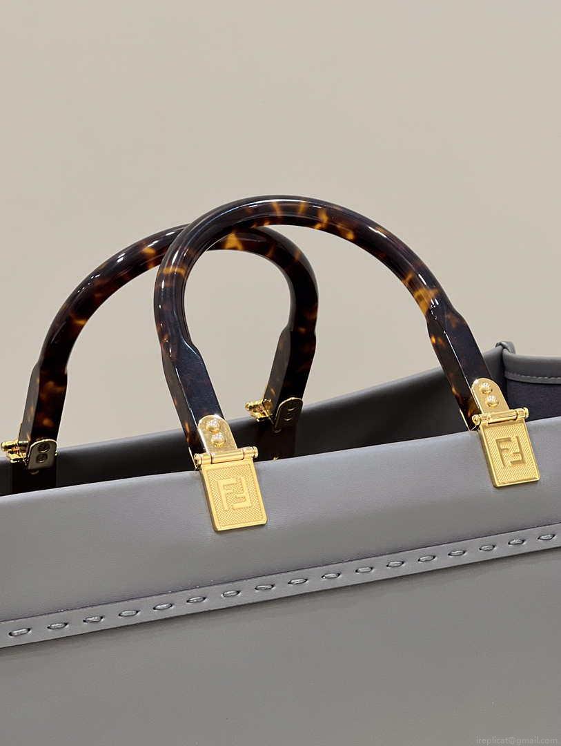 Fendi 8BH386 Sunshine Medium Bag Gray leather shopper 8266S