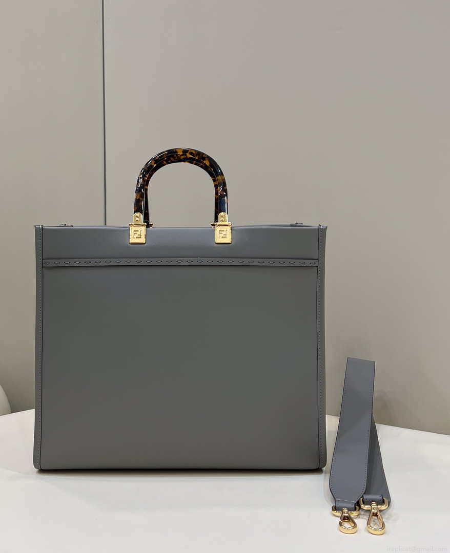 Fendi 8BH372 Sunshine Large Bag Gray leather shopper 8266L