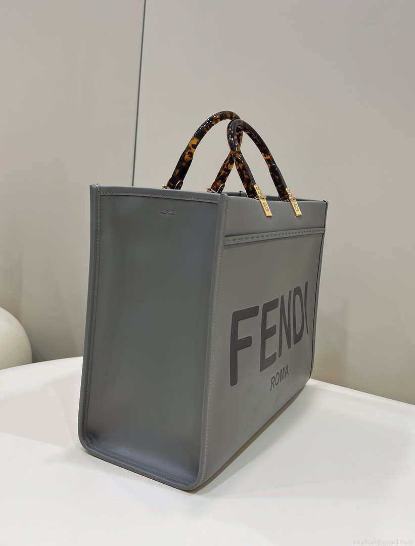 Fendi 8BH372 Sunshine Large Bag Gray leather shopper 8266L