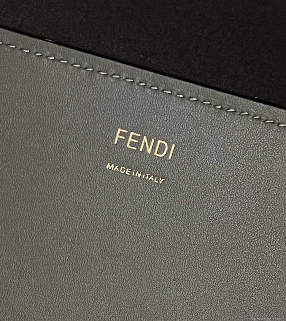 Fendi 8BH372 Sunshine Large Bag Gray leather shopper 8266L