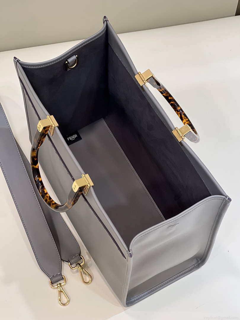 Fendi 8BH372 Sunshine Large Bag Gray leather shopper 8266L