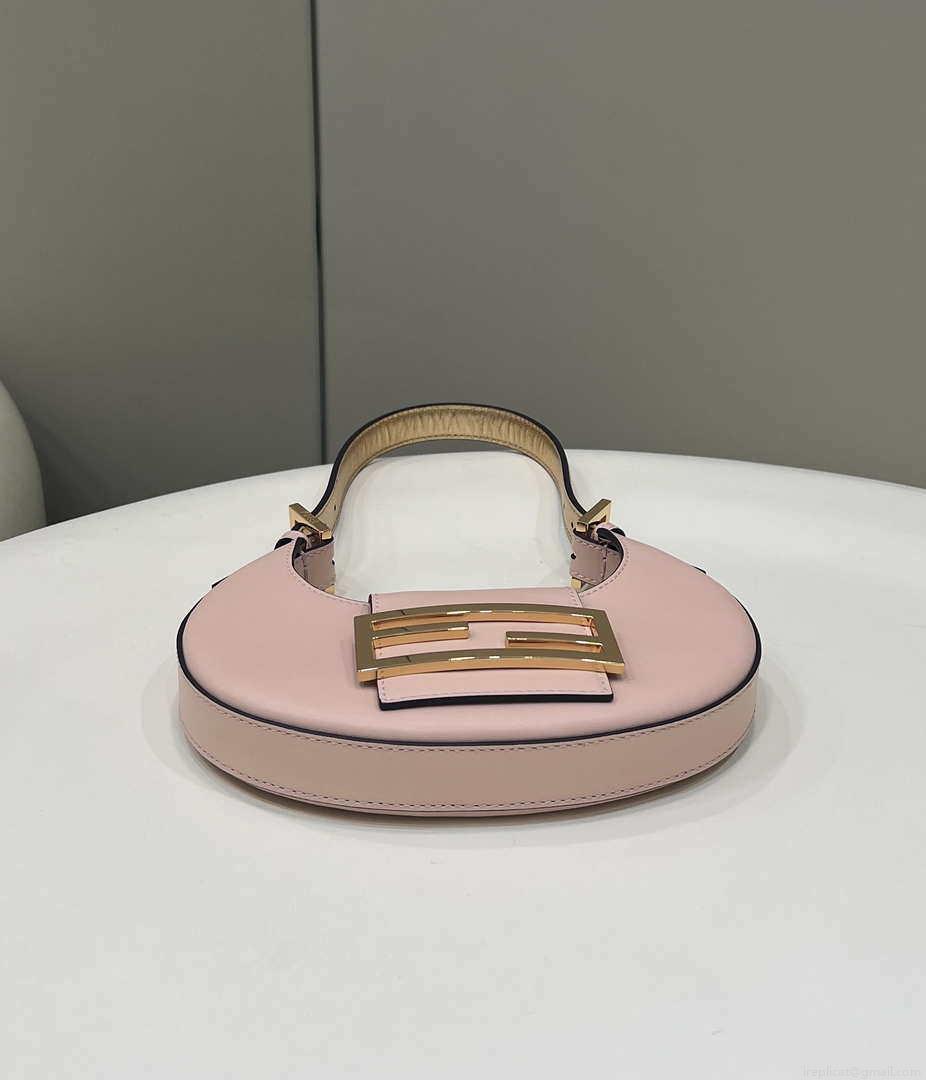 Fendi 8BS065 Fendi Cookie Pink leather mini Croissant bag 8556