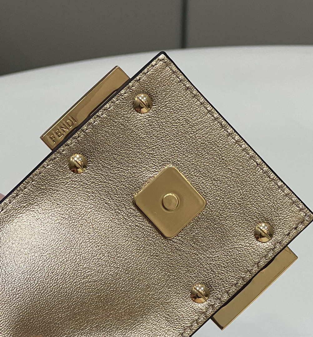 Fendi 8BS065 Fendi Cookie Pink leather mini Croissant bag 8556