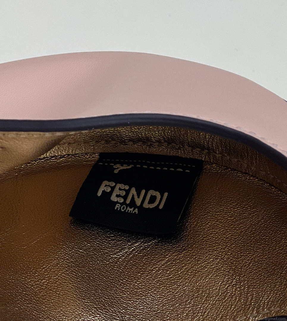 Fendi 8BS065 Fendi Cookie Pink leather mini Croissant bag 8556