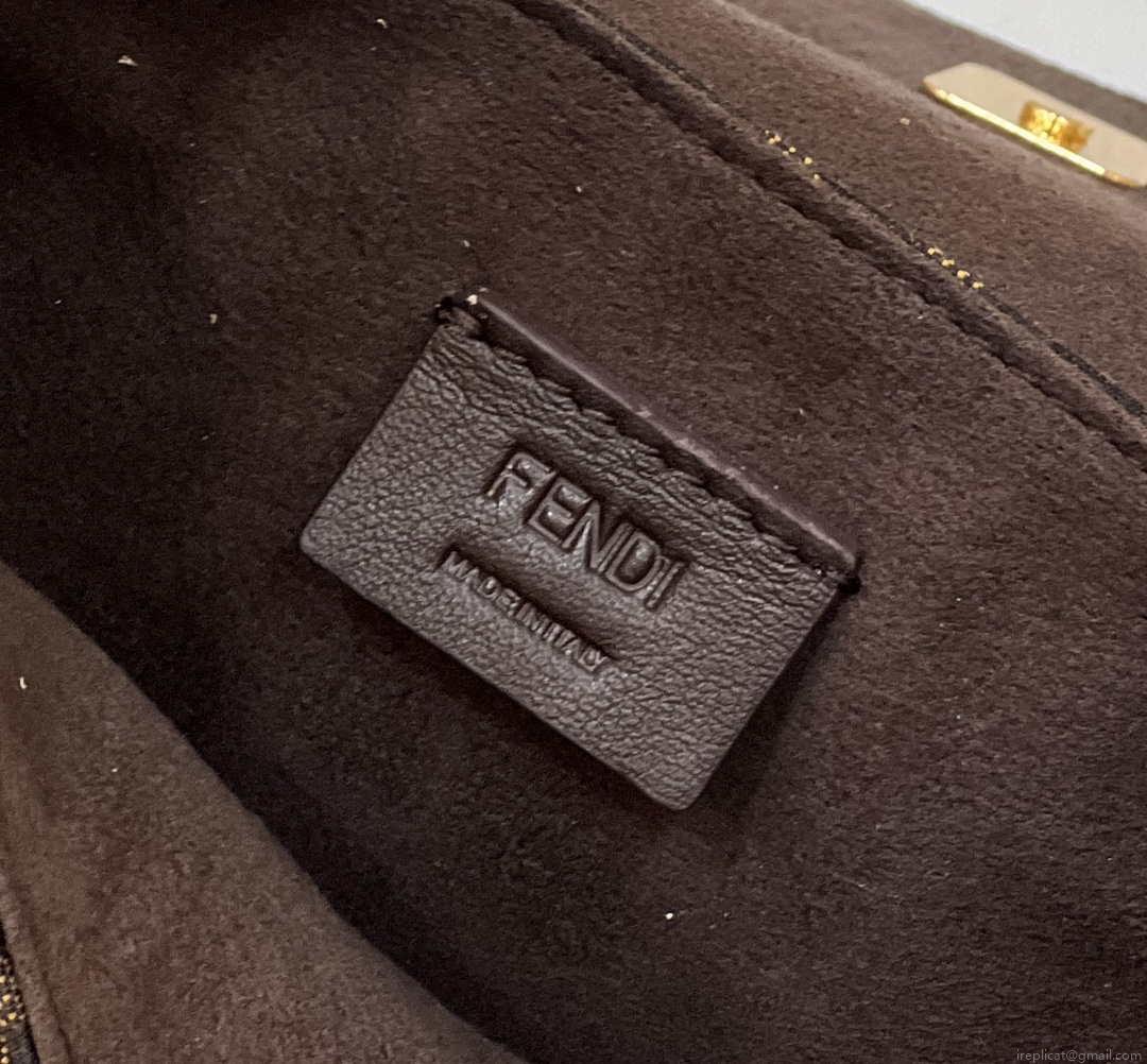 Fendi 8BS065 Fendi Cookie Brown leather mini Croissant bag 8556
