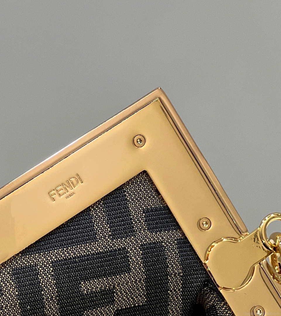 Fendi 8BP129 Fendi First Small Gold-colored leather and sequinned bag 80066