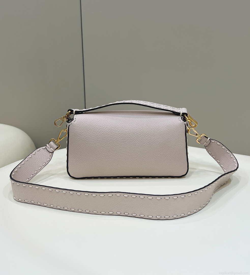 Fendi 8BR600 Baguette White full grain leather bag 8393
