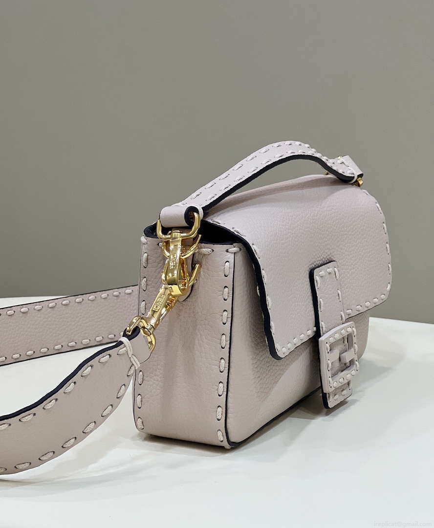 Fendi 8BR600 Baguette White full grain leather bag 8393