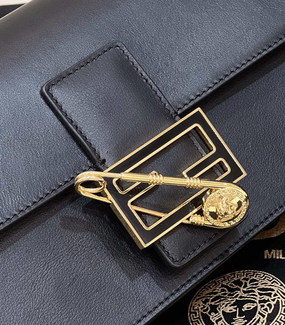 Fendi 8BR801 Baguette brooch Fendace Black leather 8563 bag