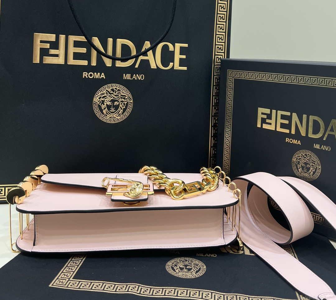Fendi 8BR801 Baguette brooch Fendace Pink leather 8563 bag