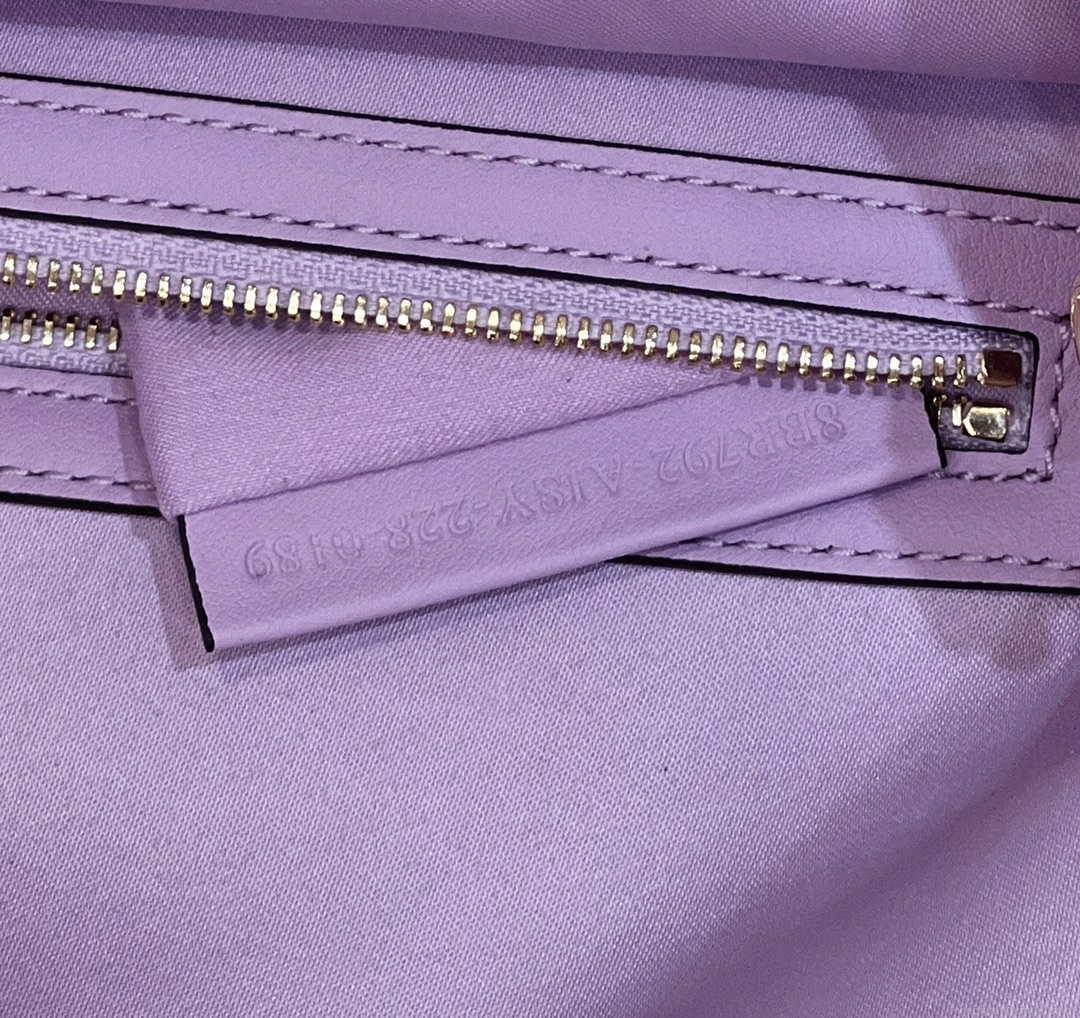 Fendi 8BR792 Medium Baguette 1997 Purple Satin Bag with Sequins 8528