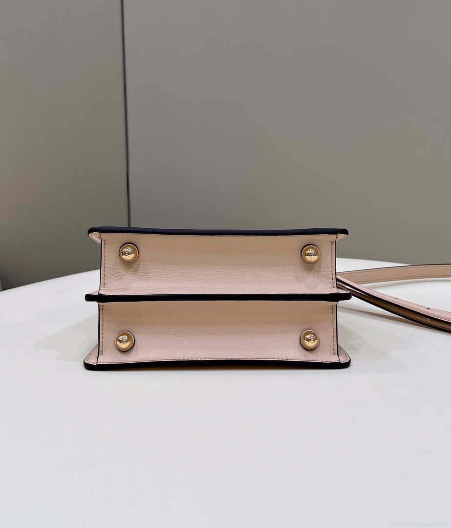 Fendi 8BN335 Peekaboo ISeeU Petite Pink Padded Nappa Leather Bag