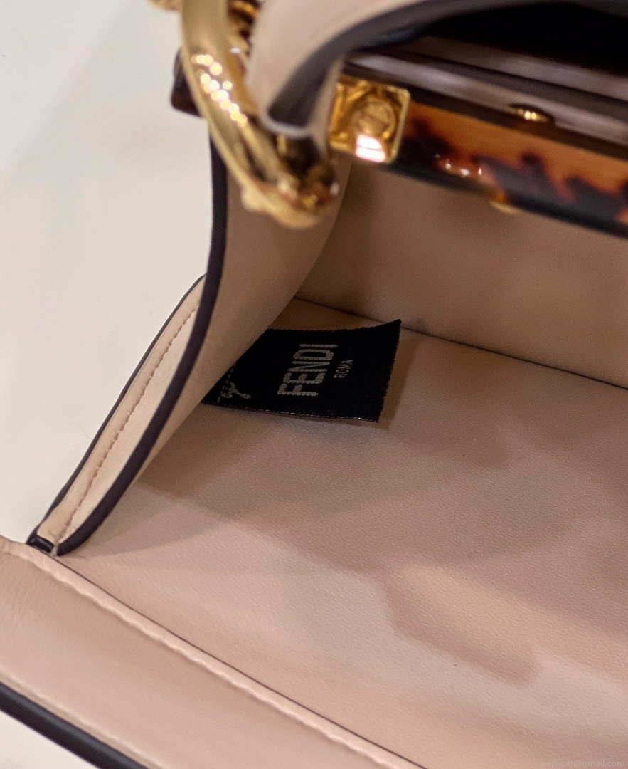 Fendi 8BN335 Peekaboo ISeeU Petite Pink Padded Nappa Leather Bag