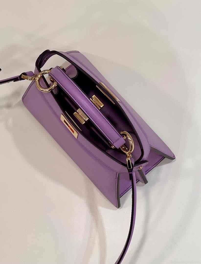 Fendi 8BN335 Peekaboo ISeeU Petite Purple Padded Nappa Leather Bag