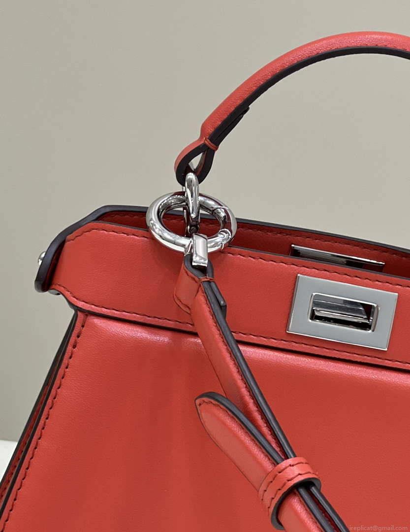 Fendi 8BN335 Peekaboo ISeeU Petite Red Padded Nappa Leather Bag