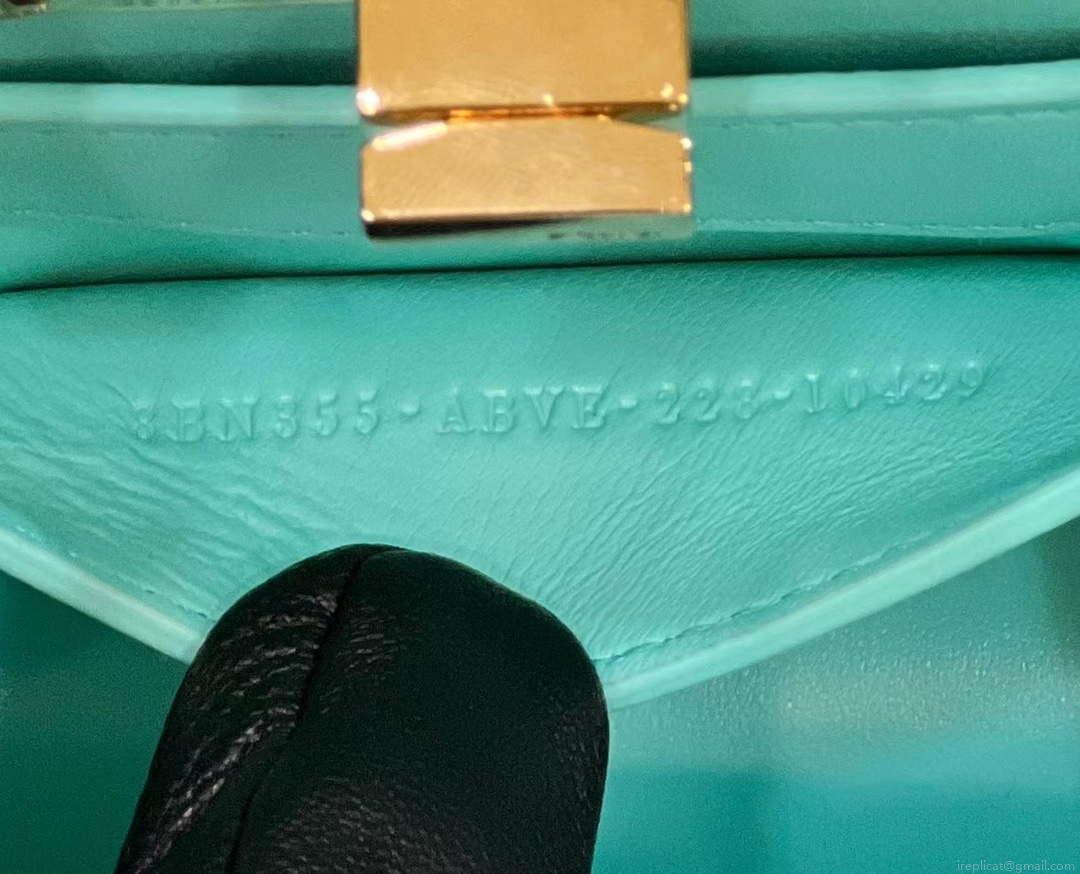 Fendi 8BN335 Peekaboo ISeeU Petite Lake Blue Padded Nappa Leather Bag