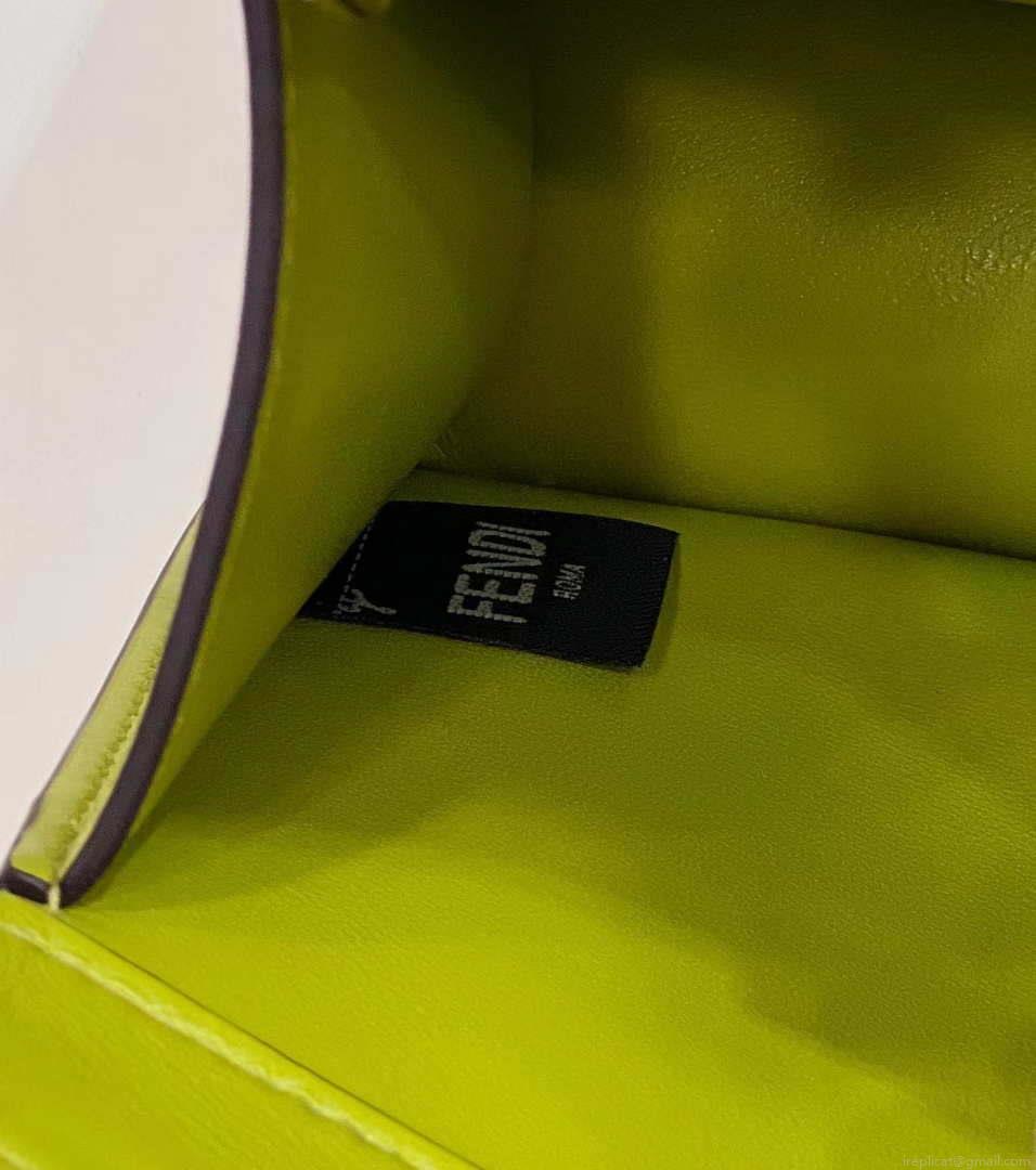 Fendi 8BN335 Peekaboo ISeeU Petite Lemon Green Padded Nappa Leather Bag