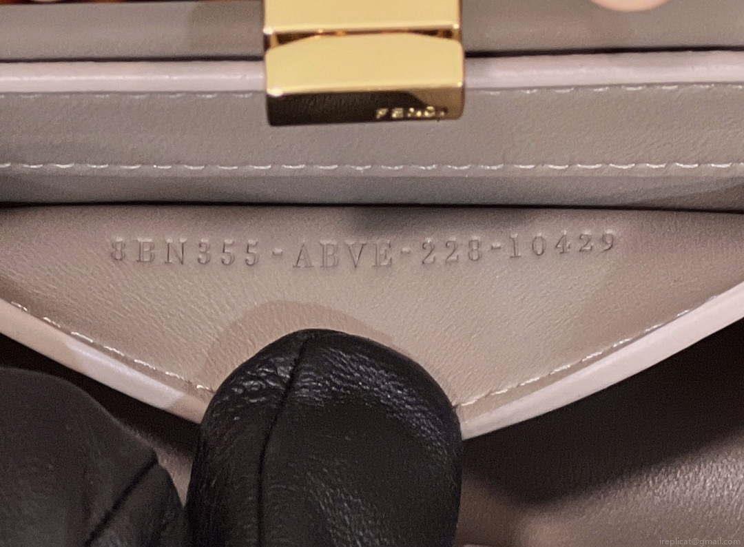 Fendi 8BN335 Peekaboo ISeeU Petite Milk Tea Padded Nappa Leather Bag