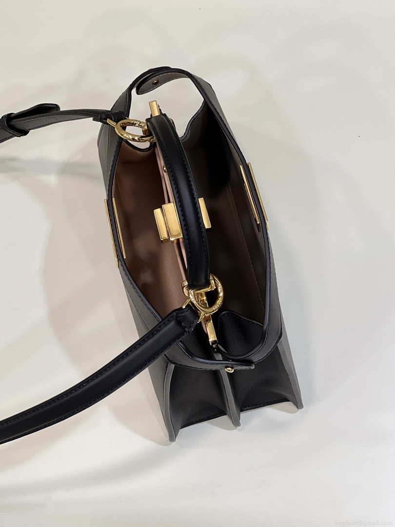 Fendi 8BN327 Peekaboo ISeeU Small Black leather bag