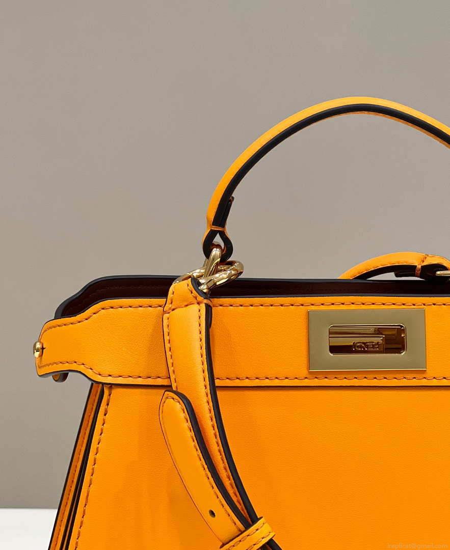 Fendi 8BN327 Peekaboo ISeeU Small Orange leather bag