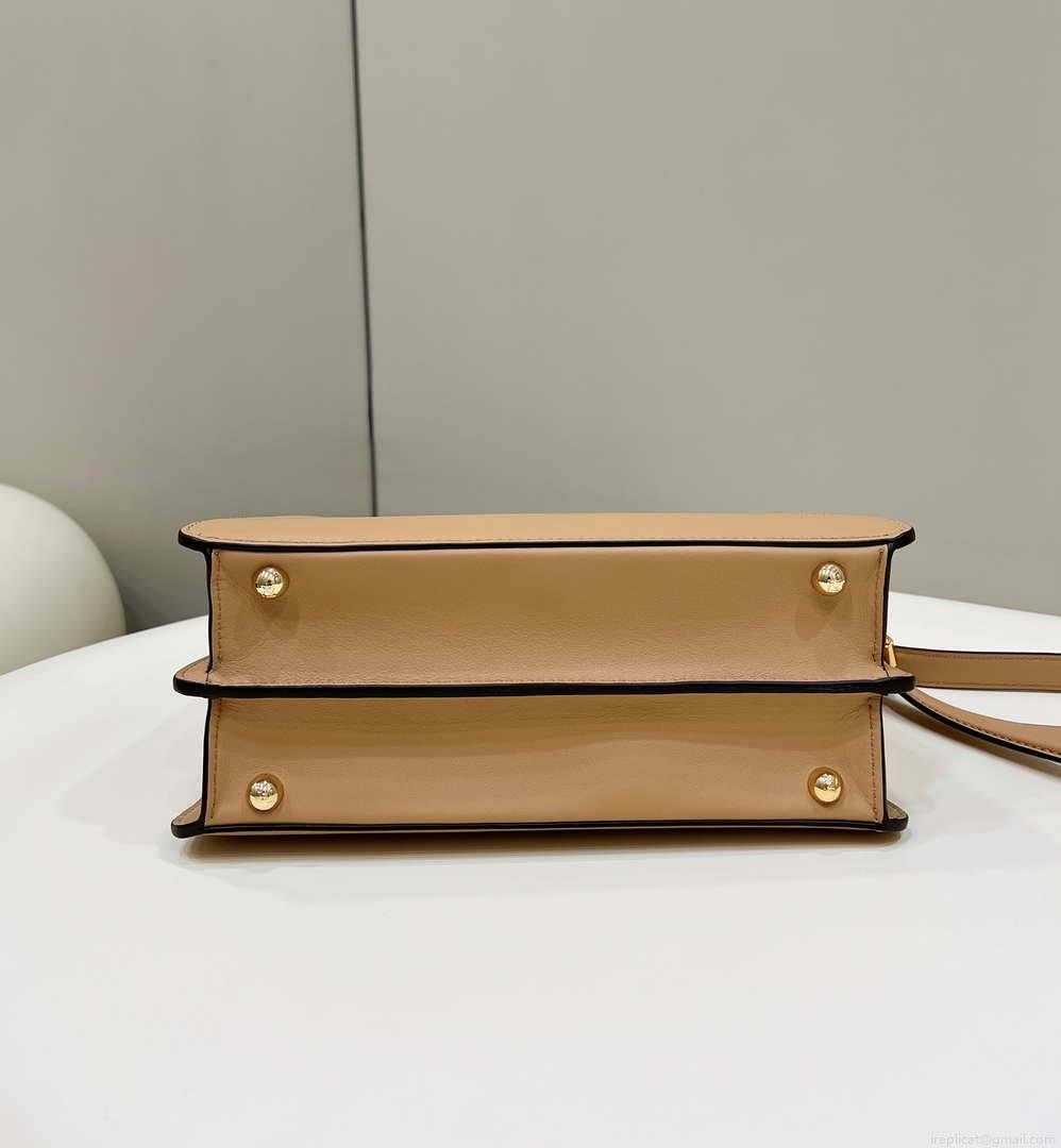 Fendi 8BN327 Peekaboo ISeeU Small Apricot leather bag