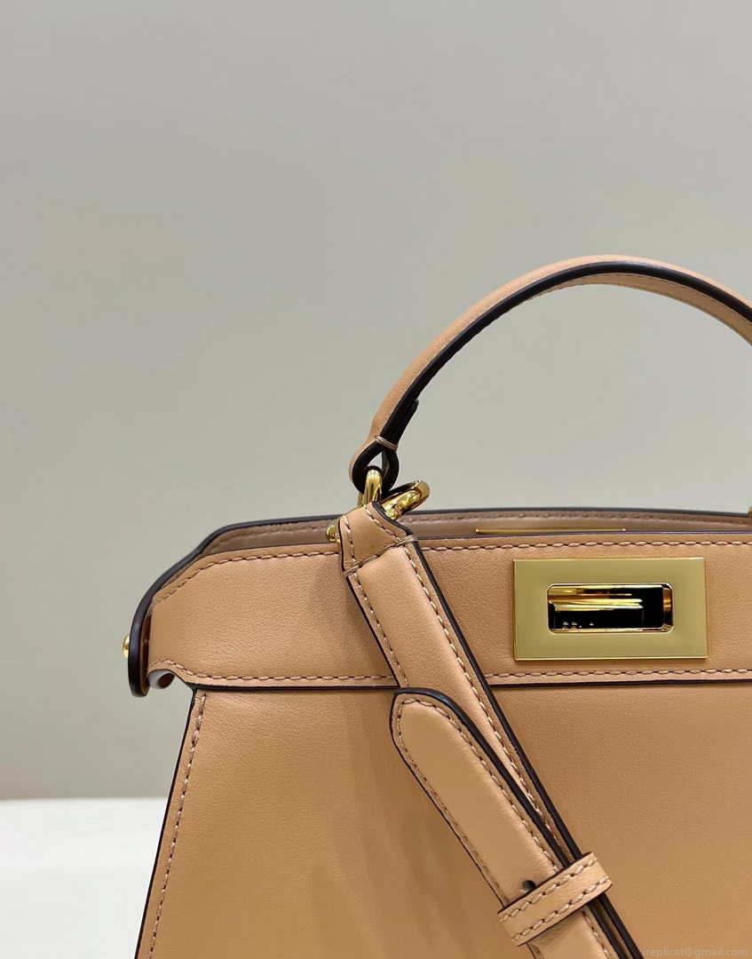 Fendi 8BN327 Peekaboo ISeeU Small Apricot leather bag