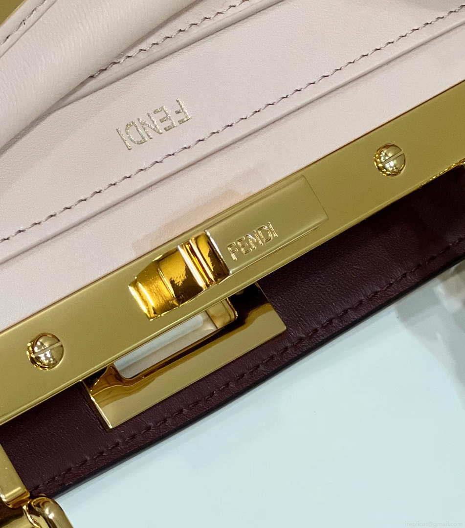 Fendi 8BN327 Peekaboo ISeeU Small Apricot leather bag