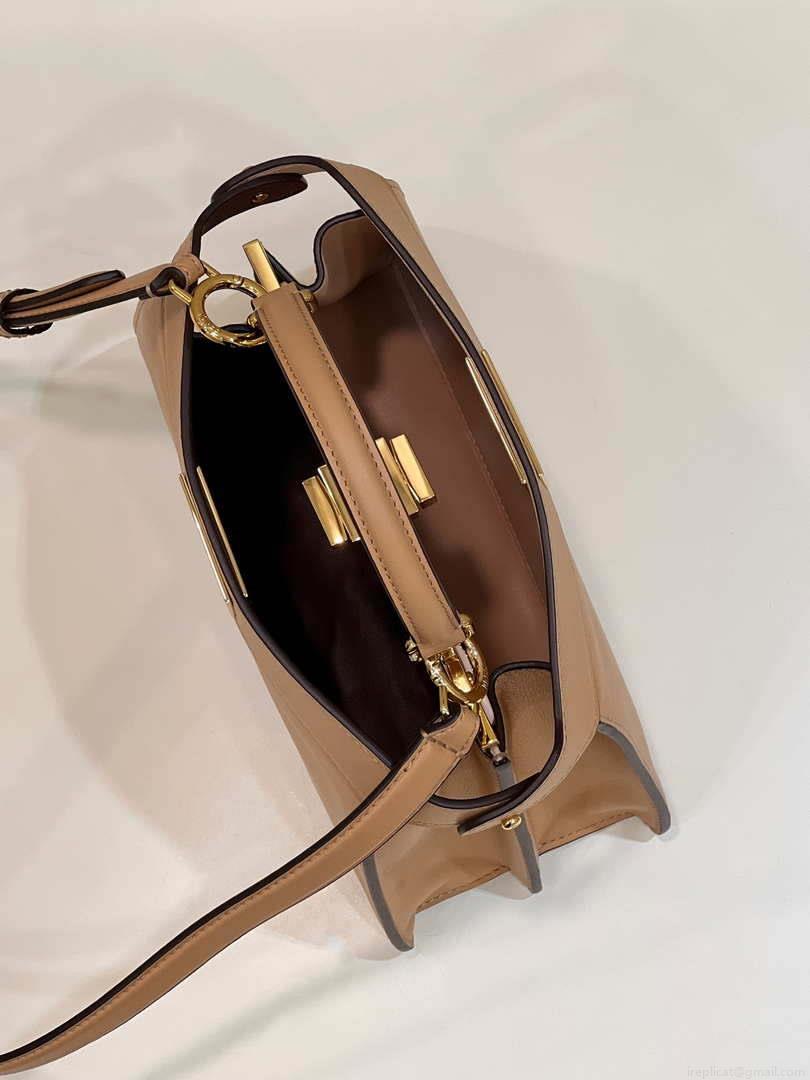Fendi 8BN327 Peekaboo ISeeU Small Apricot leather bag
