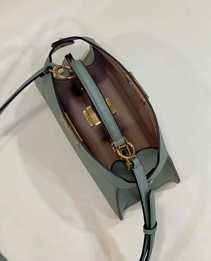 Fendi 8BN327 Peekaboo ISeeU Small Green leather bag