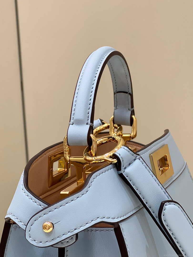 Fendi 8BN327 Peekaboo ISeeU Small Blue leather bag