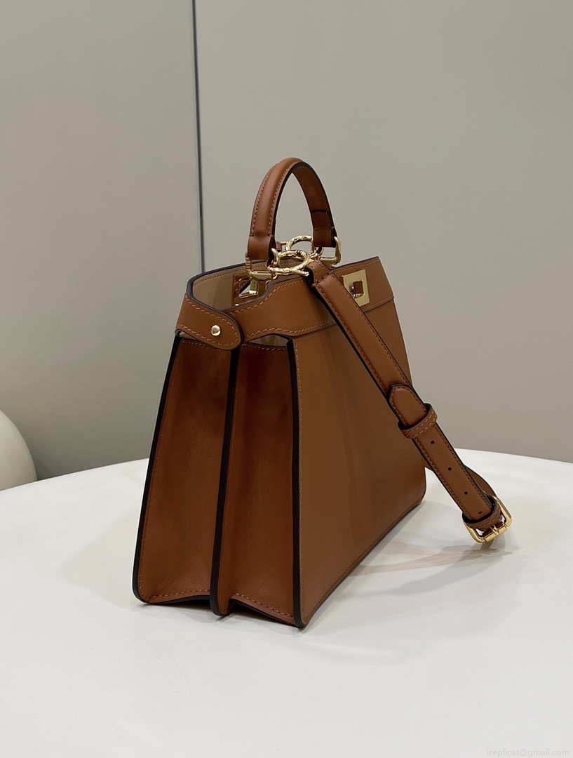 Fendi 8BN327 Peekaboo ISeeU Small Brown leather bag