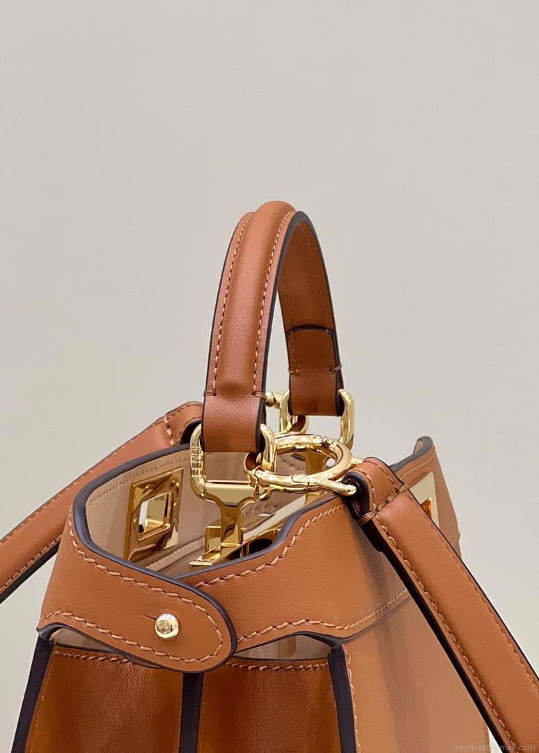 Fendi 8BN327 Peekaboo ISeeU Small Brown leather bag