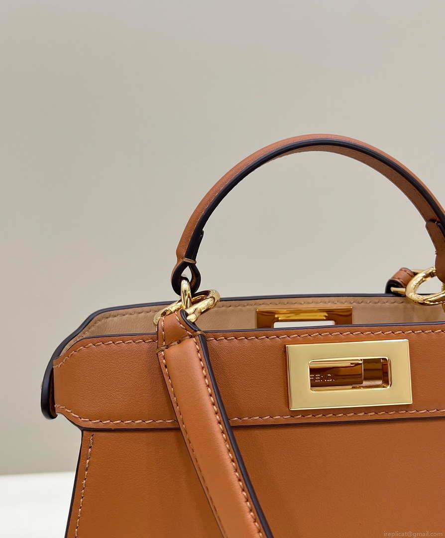 Fendi 8BN327 Peekaboo ISeeU Small Brown leather bag