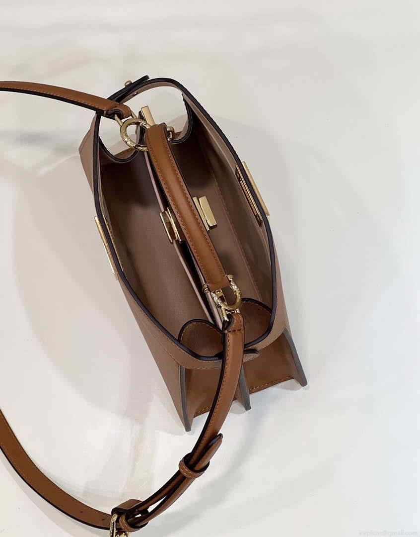Fendi 8BN327 Peekaboo ISeeU Small Brown leather bag