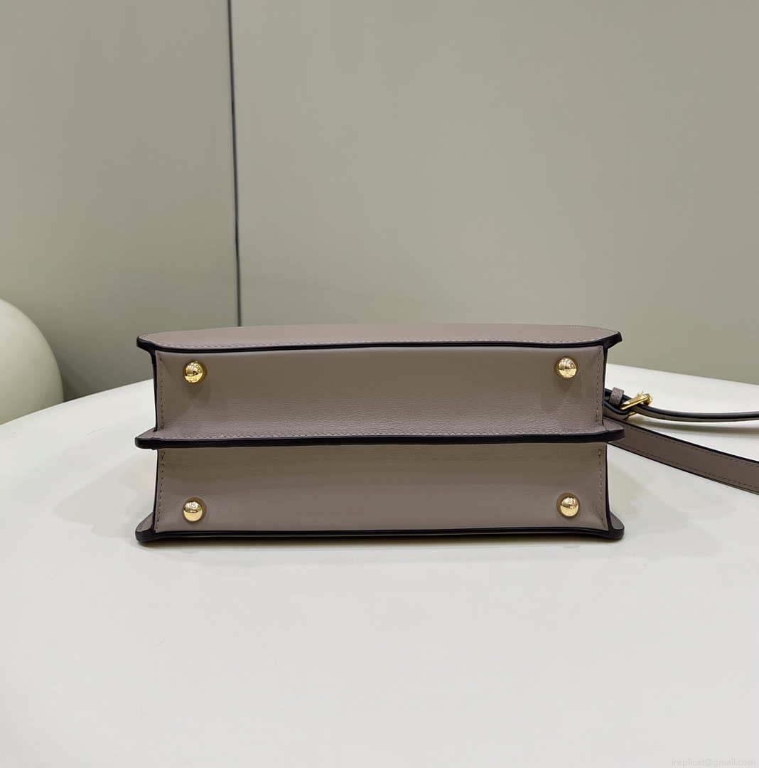 Fendi 8BN327 Peekaboo ISeeU Small Gray leather bag