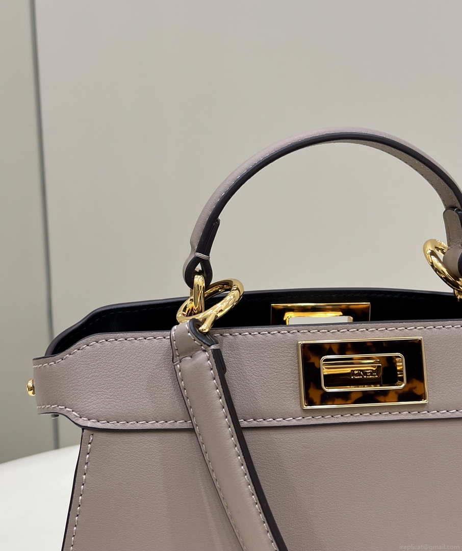 Fendi 8BN327 Peekaboo ISeeU Small Gray leather bag