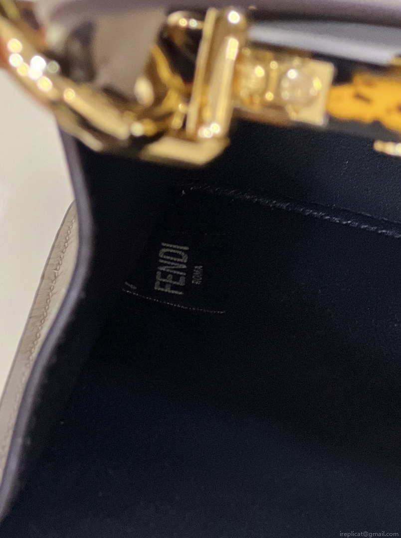 Fendi 8BN327 Peekaboo ISeeU Small Gray leather bag