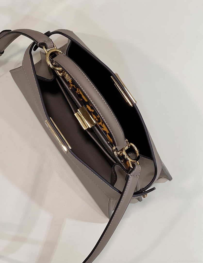 Fendi 8BN327 Peekaboo ISeeU Small Gray leather bag