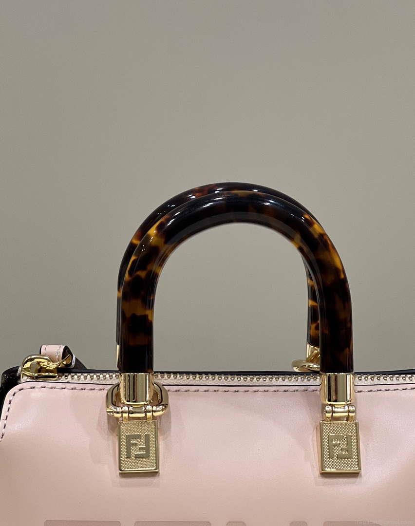Fendi 8BS067 By The Way Mini Small Boston bag in mint Pink leather